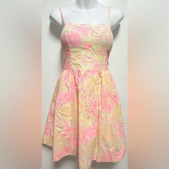 Lilly Pulitzer Strapless Pink and Yellow Dress - Picture 2 of 10